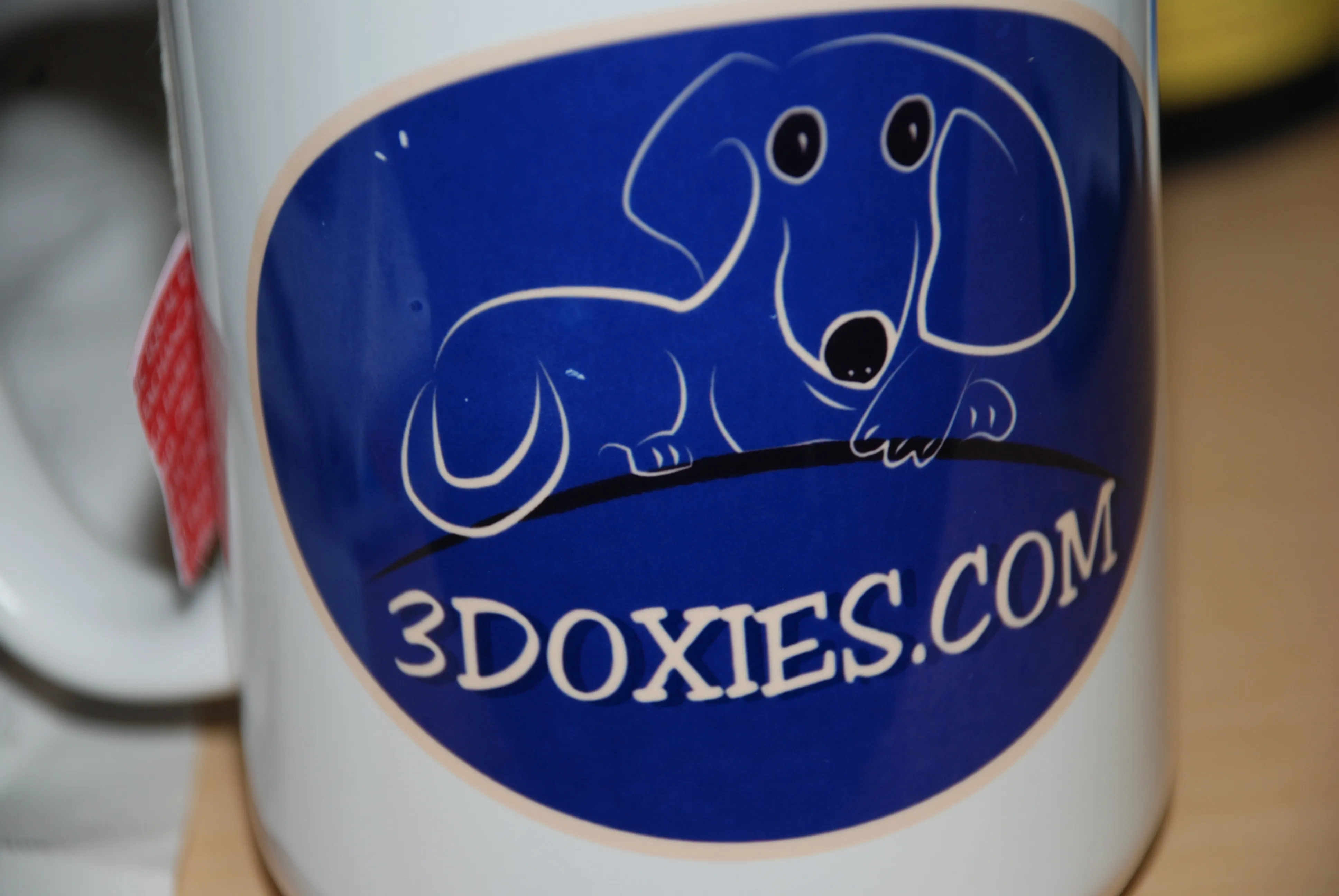 A 3doxies.com coffee mug still in use
